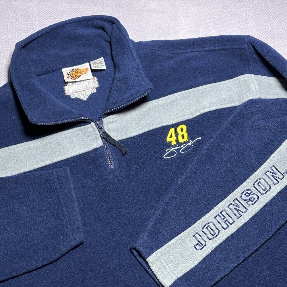 Vintage Y2K NASCAR Jimmie Johnson #48 Lowe's Racing Team 1/4 Zip Fleece Size XL